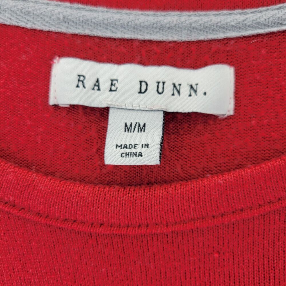 Rae Dunn CHEER Long Sleeve Jersey Top Women's Medium Red‎ - Picture 6 of 7
